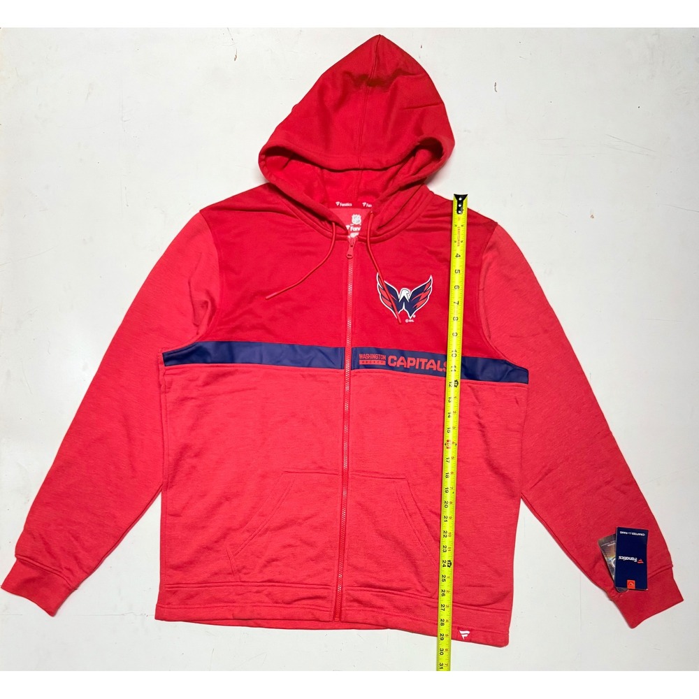 Washington Capitals NHL Fanatics Full Zip Hoodie Mens XL Red Hockey NWT